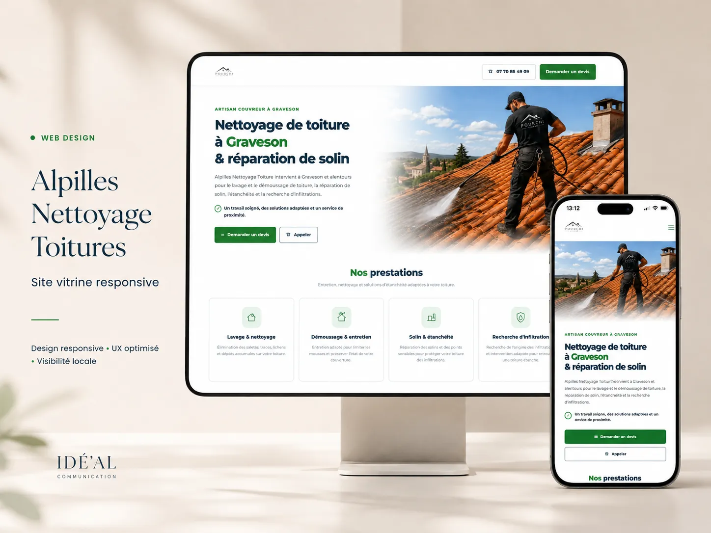 Aperçu du site internet Alpilles Nettoyage Toiture